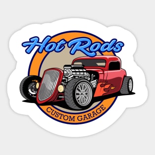 Hot Rods Custom Garage Sticker